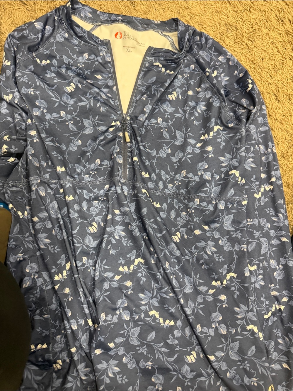 Women's Navy Floral Half-Zip Utility Jacket by The Outdoor Company